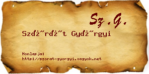 Szórát Györgyi névjegykártya
